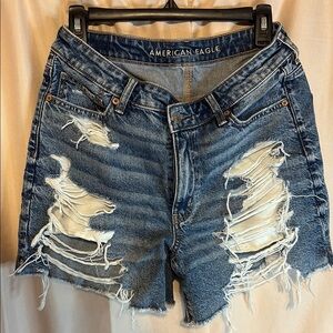 American Eagle Outfitters Ripped Blue Jean Shorts